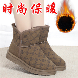 女2024新款冬季老北京布鞋加绒棉鞋防滑外穿雪地靴休闲时尚短靴子