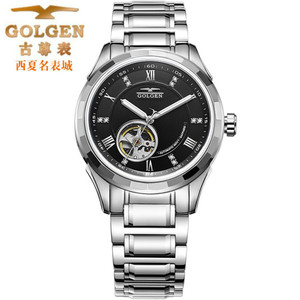 热卖古尊手表男士镂空全自动机械表情侣防水女表夜光男表6095m l