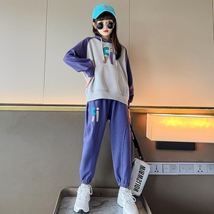 女童秋冬款新款女孩字母韩版运动套装中大童运动装休闲卫衣两件套