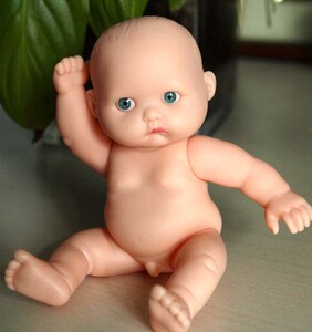 11cm仿真迷你手掌全胶带jji小男娃娃可入水洗澡戏水萌娃玩具