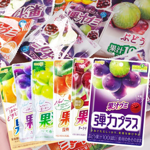 日本进口meiji明治水果汁味软糖袋装100%QQ儿童零食橡皮糖维生素
