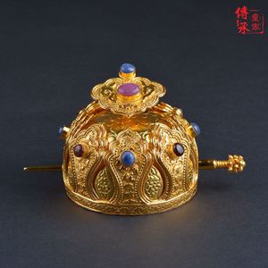 莲花如意冠,上清芙蓉冠男款道袍配饰古代汉服发饰束发冠