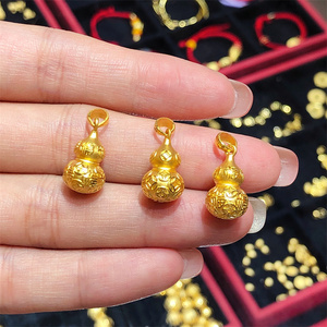 3d硬金999足黄金古法葫芦吊坠女钱币福禄葫芦保平安项链手链坠子