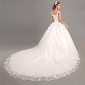 费拉拉♀夏2015新款婚纱礼服夏天一字肩婚纱夏款