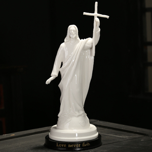 天主教饰品耶酥像摆件圣像十字架陶瓷客厅简约结婚礼物基督徒礼品