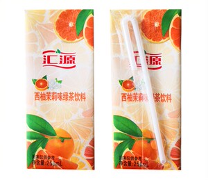 汇源西柚茉莉味绿茶饮料250ml*32纸盒装利乐包外卖自助餐饮品