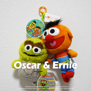 出口韩国芝麻街奥斯卡厄尼毛绒挂件公仔钥匙扣节日礼物可爱