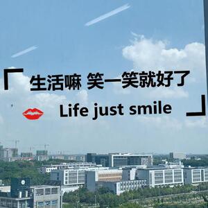 生活嘛笑一笑就好了车天窗贴纸后档玻璃家居创意个性文字装饰墙贴