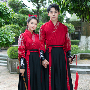 古装汉服男红黑色