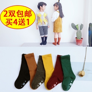 韩版中筒堆堆袜0-1-2-3岁童袜男童女童秋冬高筒护腿全棉袜子包邮