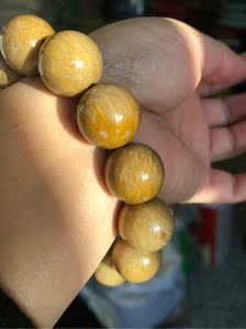 黑龙江天然草花玉桫椤玉原石打磨男士手串1.8珠