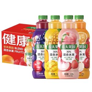 农夫果园1.25l*6瓶装混合果蔬汁桃子凤梨苹果菠萝芒果橙汁整箱