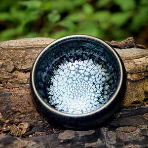 建阳建盏许有文百花满天星禅定油滴鹧鸪斑束口天目瓷釉品茗杯茶盏