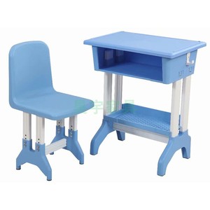 升降学生课桌椅ABS工程塑胶书写椅塑钢上课桌椅可挂包辅导班书桌