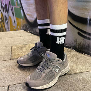 undefeated刺绣五道杠袜子男女中筒纯棉加厚毛巾底运动高帮长袜潮