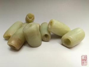 红山文化少见大管珠一组高古玉老玉/老岫玉/开门见山精品手串把件