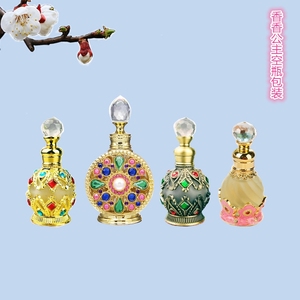 迪拜香水瓶便携高档精油纹绣色料玻璃瓶复古化妆品分装空瓶子现货