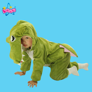 儿童动物表演服装 幼儿园六一舞台演出服饰 动物衣服鳄鱼连体衣服