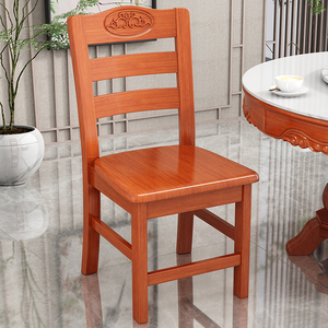 全实木椅子家用餐椅整装榫卯结构中式雕花餐桌椅饭店餐厅木头凳子