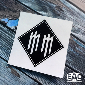 manson曼森logo单色镂空金属摇滚汽车贴纸反光后窗行李笔记本车贴