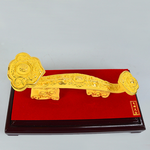 绒沙金如意摆件镀金工艺品客厅现代桌面装饰品开业乔迁礼品大号