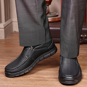 中老年皮鞋男真皮秋冬