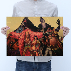 a茹素素淘宝海贼王 王下七武海 牛皮纸复古海报 家居酒吧咖啡厅