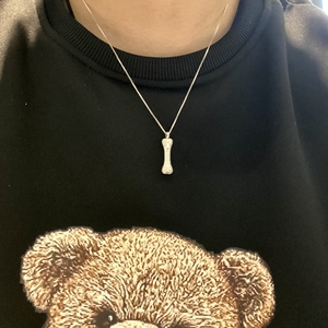 ice jewel 18k金eyefunny王一博同款骨头项链男满钻吊坠真金定制