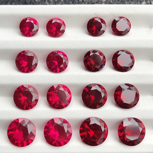 培育红宝石 实验室生长晶体 合成红宝石 圆形刻面 首饰裸石镶嵌用