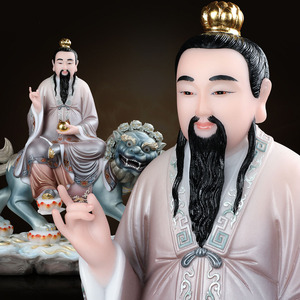 汉白玉太乙真人救苦天尊像居家客厅摆件家居工艺铜太乙真人