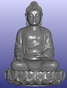 坐佛佛祖如来圆雕图雕刻机四轴核雕图三维立体图stl 木雕,obj