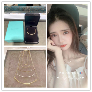 tiffany/蒂芙尼 smile 笑脸项链 18k玫瑰金mini小号微笑t锁骨链女