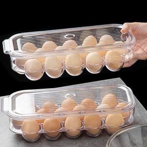 日本厨房透明亚克力冰箱鸡蛋盒家用鸡蛋格放鸡蛋收纳盒分格保鲜