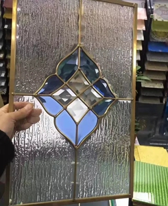 工艺铜条镶嵌艺术玻璃各种彩色隔断推拉门酒柜吊柜欢迎来图定制