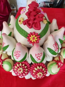 9065人付款天猫正宗山东青岛王哥庄大馒头鱼花元宝寿桃莲蓬黑米