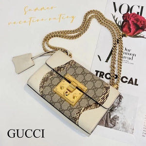 二手正品​ gucci padlock 小号 蛇皮陪白牛皮 月光宝盒 很难买