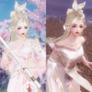 剑网3剑三外观 金发忆广寒月兔金