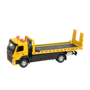 彩珀成真1:50合金黄白色工程运输交通拯救拖车模型声光儿童玩具男