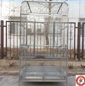 hokapet超大304不锈钢鹦鹉笼大型鸟笼大鸟笼不锈钢站杠食盆鸟别墅