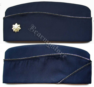 复刻美式空军深蓝色军官船帽飞行员校官船型帽金属军阶帽徽