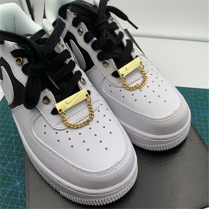 af1配件链条空军一号白黑银扣aj1鞋带扣银 金色鞋扣铁牌 标牌铁扣