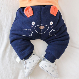 婴儿大pp裤冬季加绒加厚卡通包臀裤宝宝大屁屁裤新生儿可开档裤子