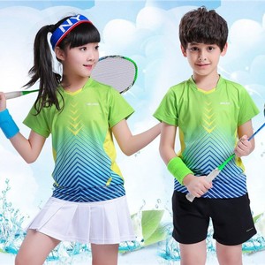儿童羽毛球服套装男女童乒乓网球运动服短袖裙裤速干透气定制印字