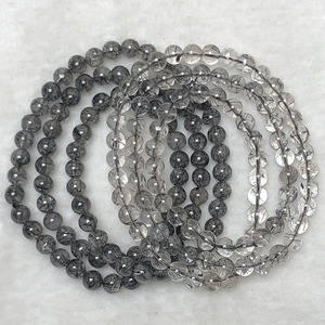 天然黑发晶三圈手链女款时尚多圈多层水晶手串饰品百搭小清新串珠