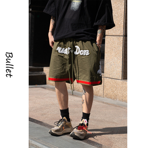 高街readymade合作限量手工珍珠水钻rm二战军布休闲街头fog短裤男