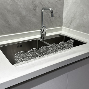 简约亚克力水槽挡水板水池洗碗池边缘挡水条厨房防溅神器台面隔水