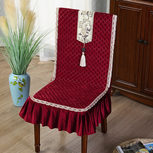 中式通用椅子坐垫靠垫连体椅垫家用防滑座垫餐桌布一体式凳子套罩