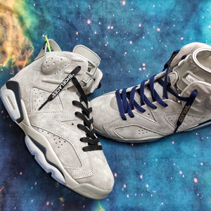 适配aj6 retro georgetown灰色乔治城篮球鞋带鸳鸯小ow麻绳鞋带潮