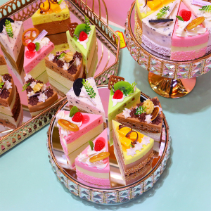 仿真三角蛋糕模型假切块慕斯蛋糕面包甜品店装饰网红拍摄摆件道具