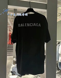 Balenciaga/巴黎世家  24SS新款后背烫钻字母logo短袖男女宽松T恤